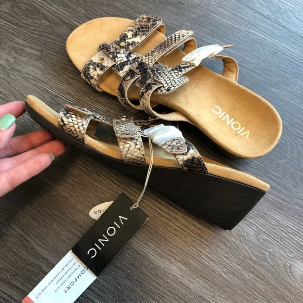 Vionic Snakeskin Pattern Sandals - image 7